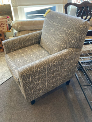 Front Room Arm Polyester Gray/White Chair