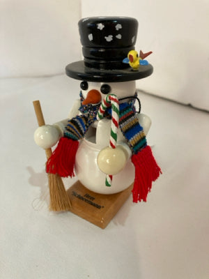 Christmas White/Black Wood Snowman Nutcracker Holiday Item