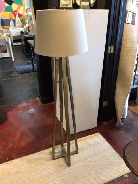 Floor Brushed Chrome Metal Lamp