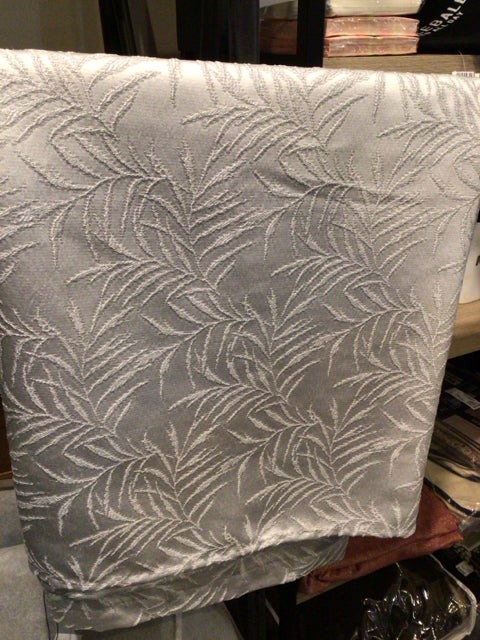 Silver/White Polyester Shower Curtain