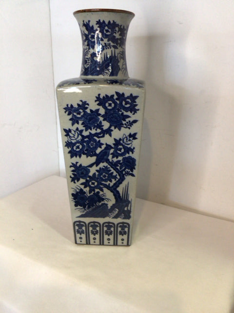 Blue/White Ceramic Floral Vase