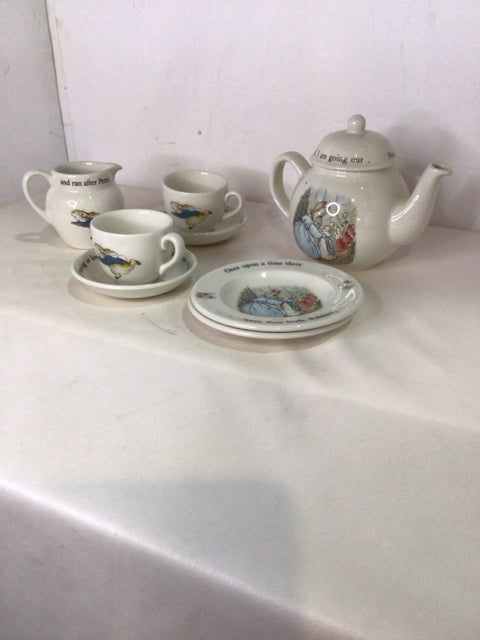 Wedgwood Children's White Ceramic Beatrix Potter Tea Set