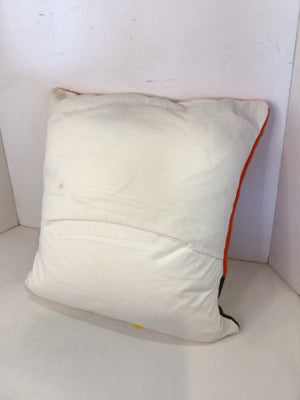 Orange/Multi Woven People Pillow