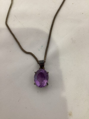 Sterling Silver Purple Amethyst Necklace