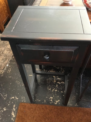 Wood w/drawer Black Table