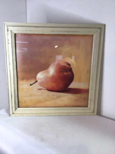 Signed Still Life Peach Pear Framed Art