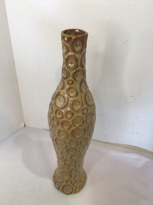 Brown/Cream Ceramic Circles Vase