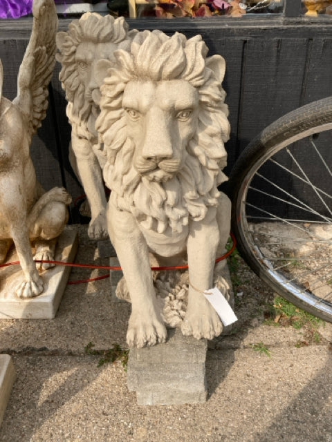 Outdoor/Outside Gray Cement Lion Garden Access.