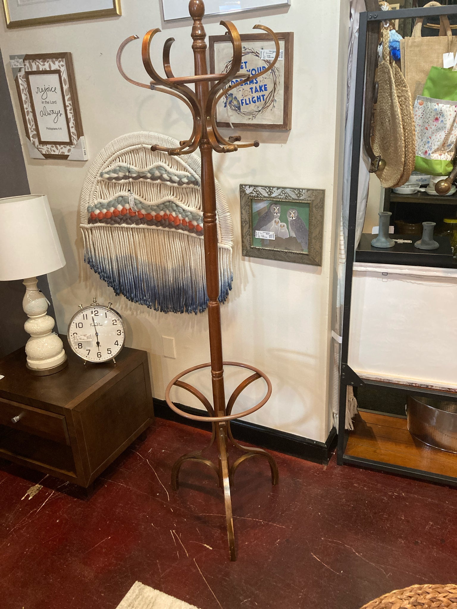 Brown Wood Coat Tree
