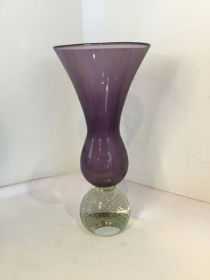 Purple Glass Hand Blown Vase