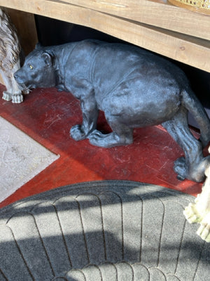 Indoor/Outdoor Black Resin Panther Sculpture