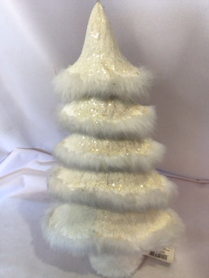 White Styrofoam Faux Fur Tree Holiday Item