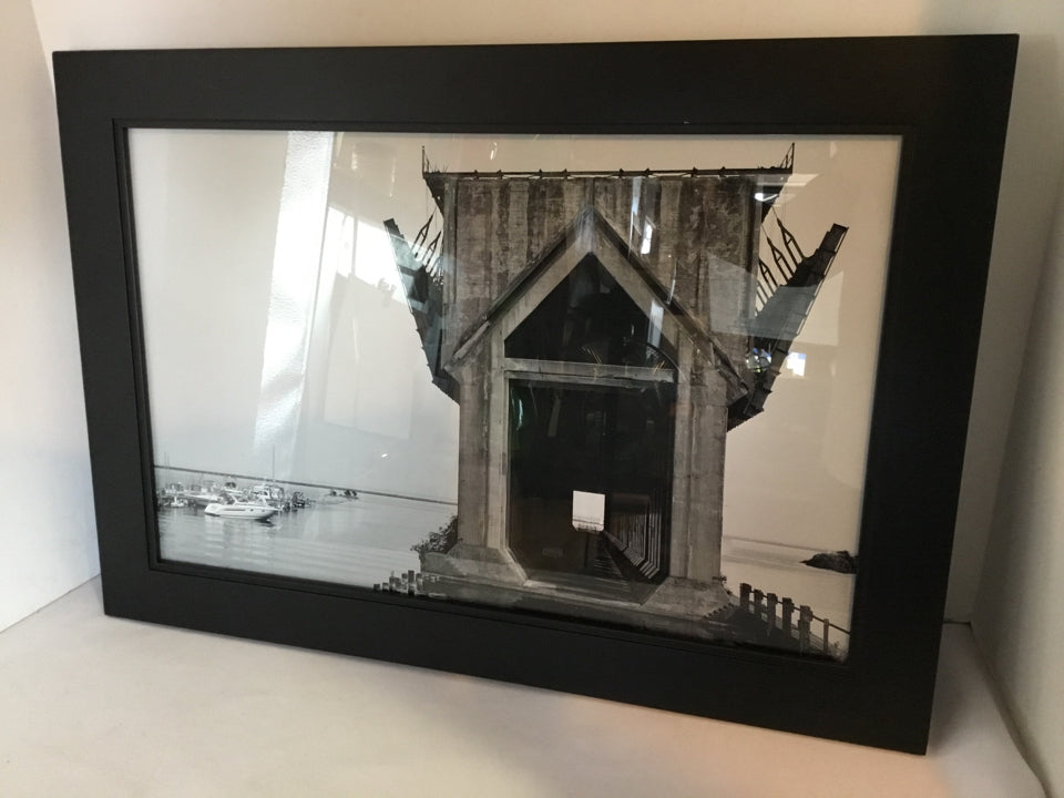 Photo Black/White Dock Framed Art
