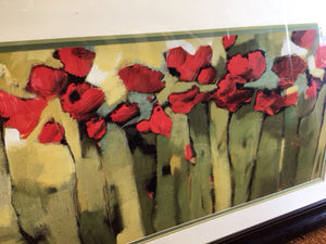 White/Red Poppies Framed Art