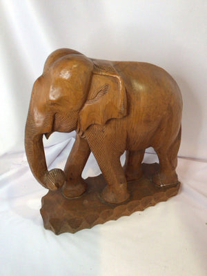 Brown Wood Elephant Statue