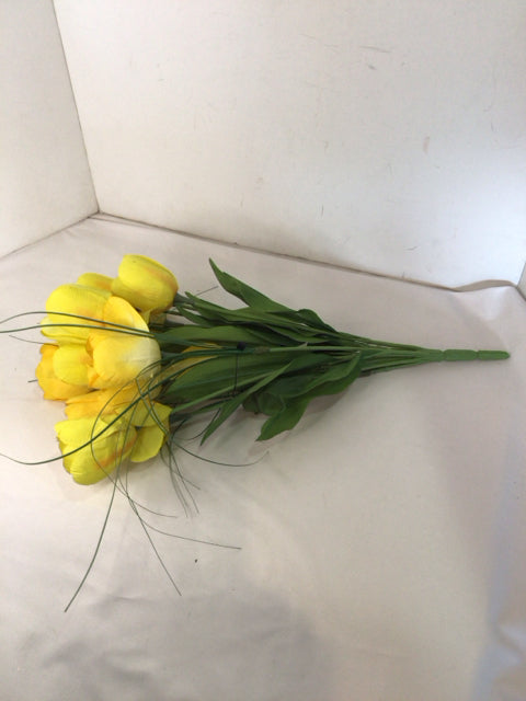 Yellow/Green Tulips Faux Flowers