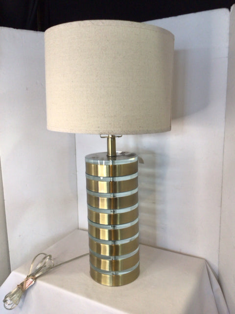 Gold/Clear Glass/Metal Lamp