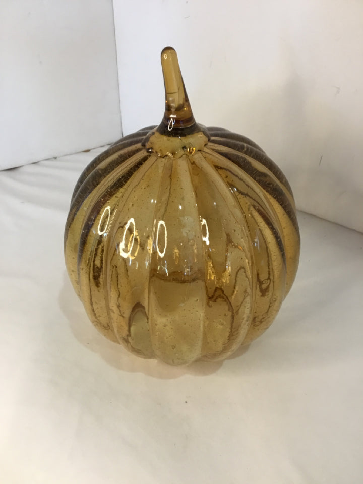 Orange Glass Pumpkin Statue