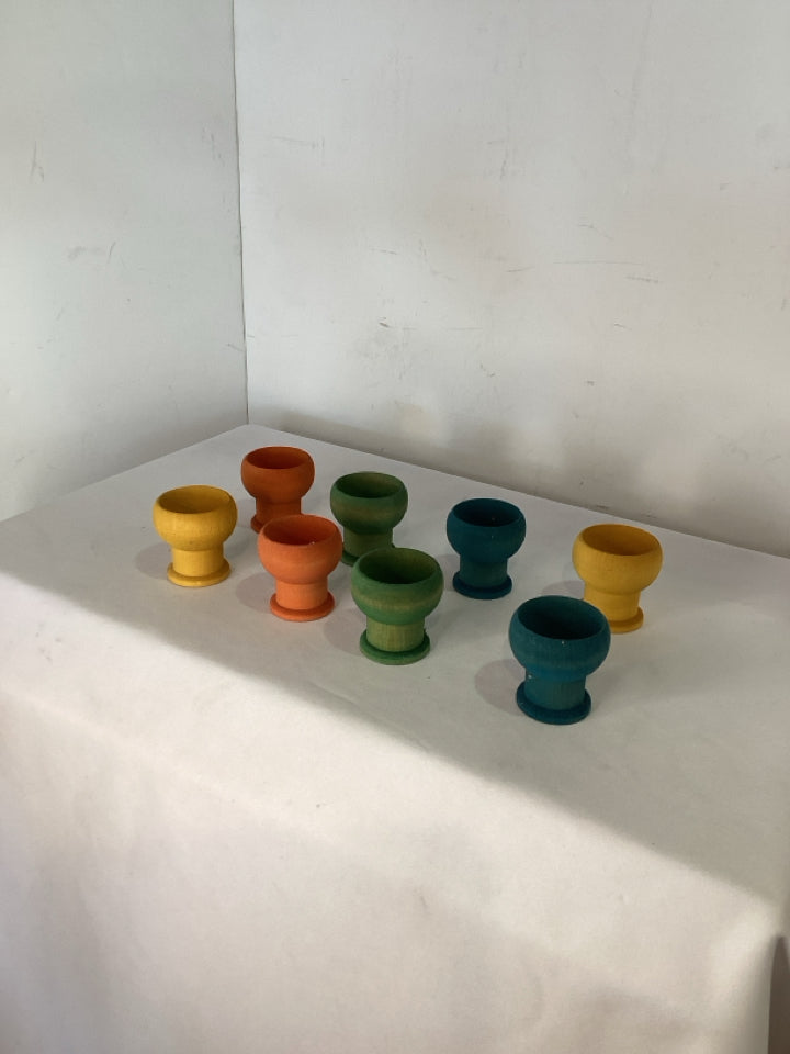 Marimekko Mid-Century Multi Wood Set of 8 Egg Cup