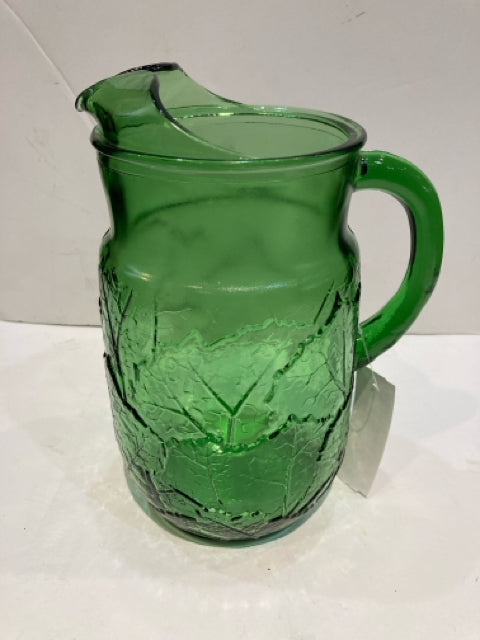 Anchor Hocking Green Glass Pitcher