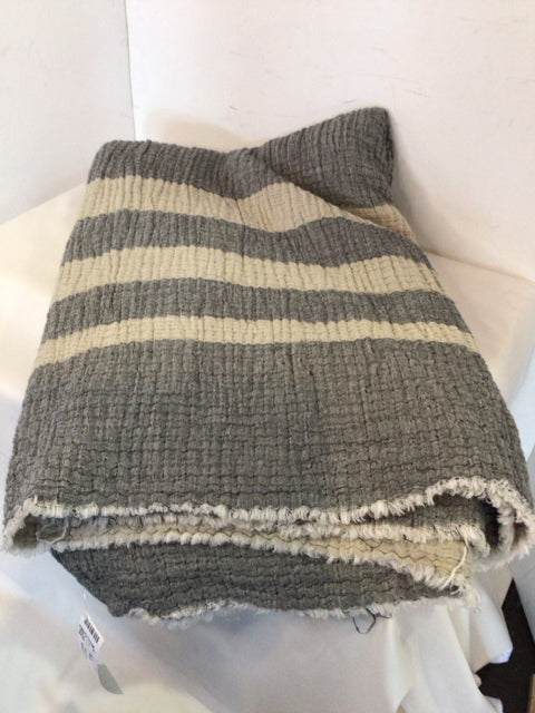 Gray Cotton Throw