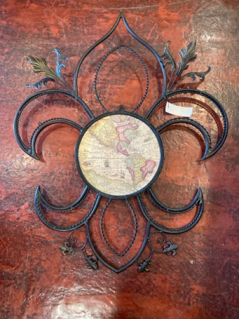 Metal Map Black/Multi Wall Decoration Art