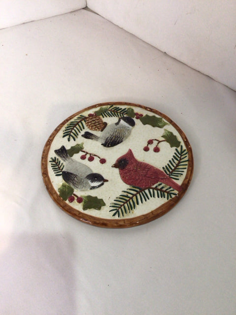 Sonoma White/Multi Birds Trivet