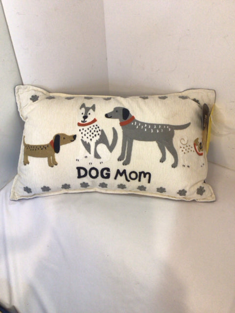 Cream/Multi Polyester Dogs Pillow