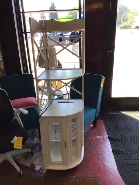 Corner White Electric Shelf