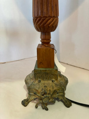 Vintage Brown Wood/Metal Lamp