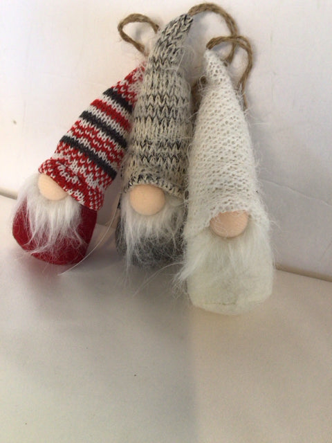 Set of 3 Sweater Gnome Ornament