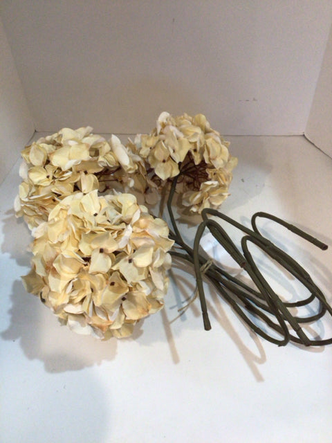 Bunch Cream Hydrangea Set of 4 Faux Flowers
