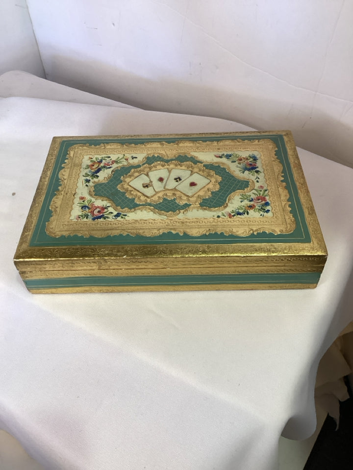 Vintage Wood Floral Gold/Multi Box