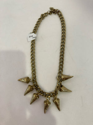 Antiqued Gold Spikes Necklace
