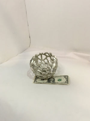 Votive Silver Aluminum Coral Candle Holder