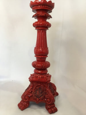 Red Resin Candle Holder