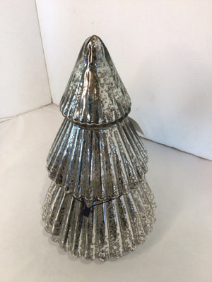 Christmas Silver Mercury Glass Tree Battery Holiday Item