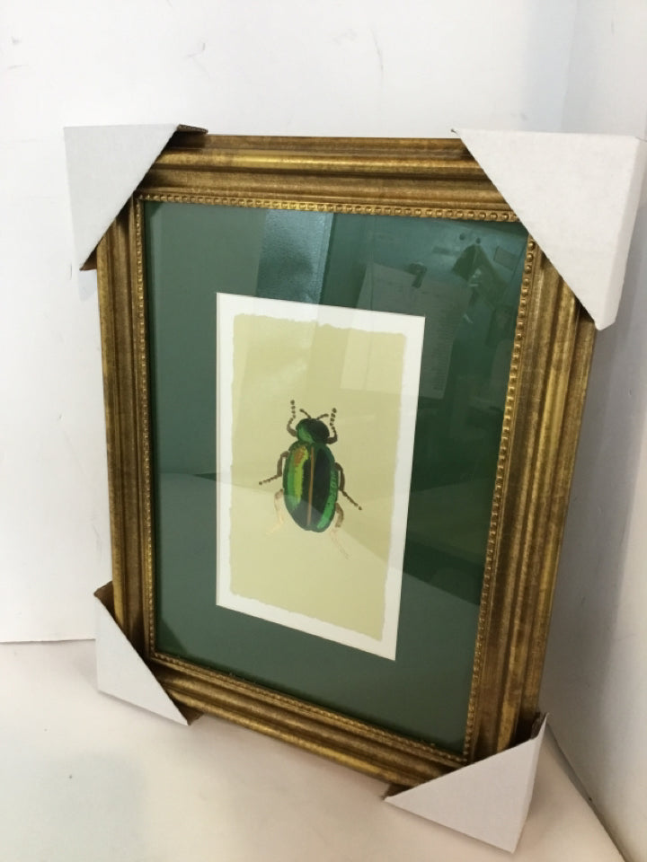 Target Green Beetle Framed Art