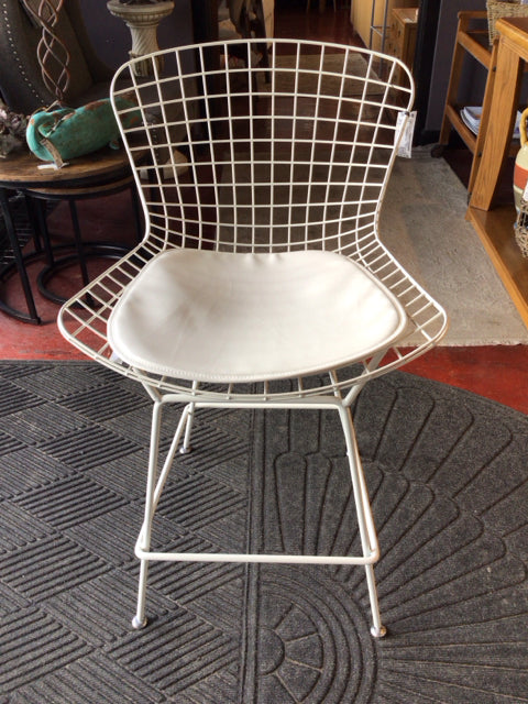 Mid-Century Metal White Barstool/Bar Stool