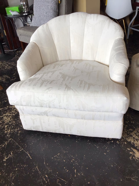 Swivel Polyester Cream Chair