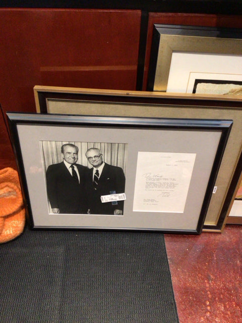 Vintage Black/White Blanket President Framed Art