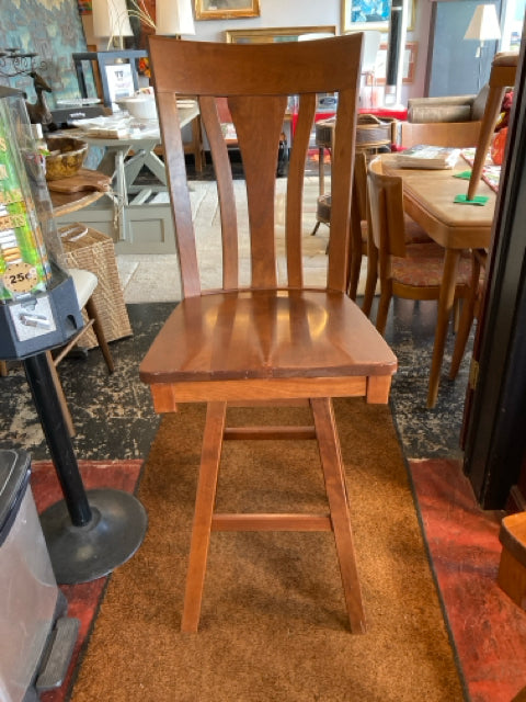 Amish Wood Brown Barstool/Bar Stool