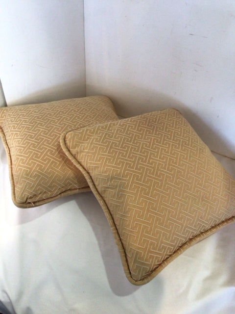 Pair Tan Greek Key Pillow Set