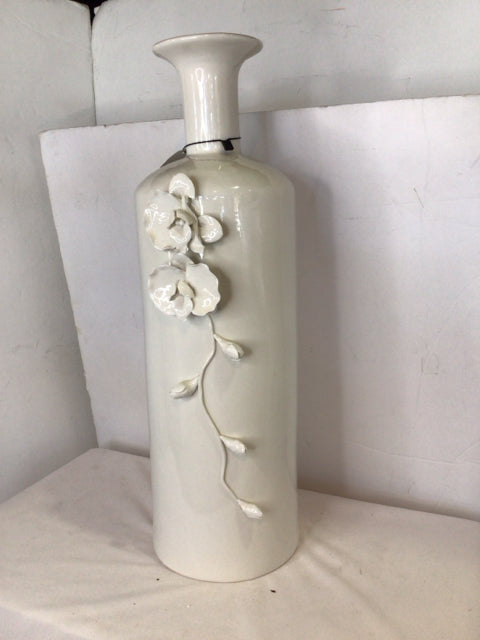 White Ceramic Flowers Vase