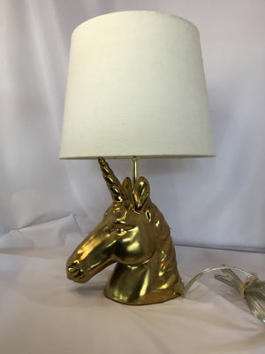 Gold Ceramic Horse Lamp