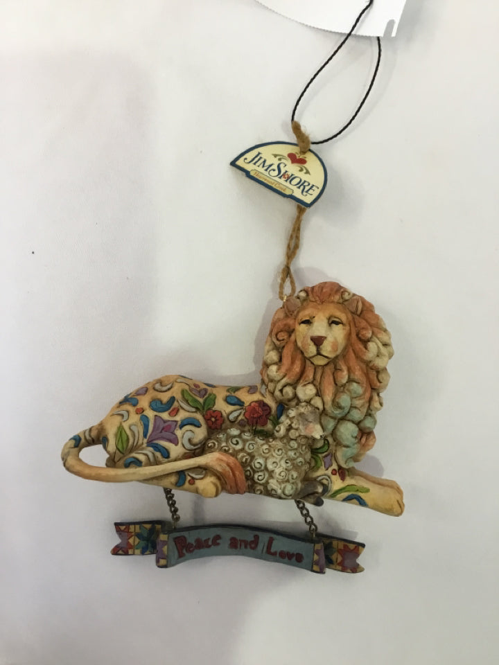 Jim Shore Christmas Multi-Color Resin Lion Holiday Item