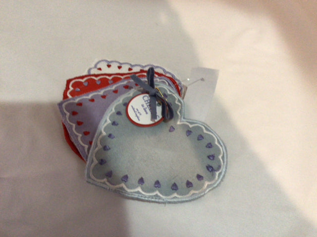 Anthropologie Valentine's Blue/White Cotton Heart Napkins Holiday Item