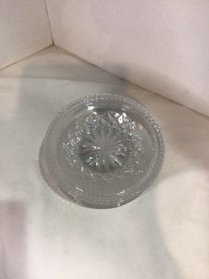 Set of 12 Clear Cut Crystal Plate Set