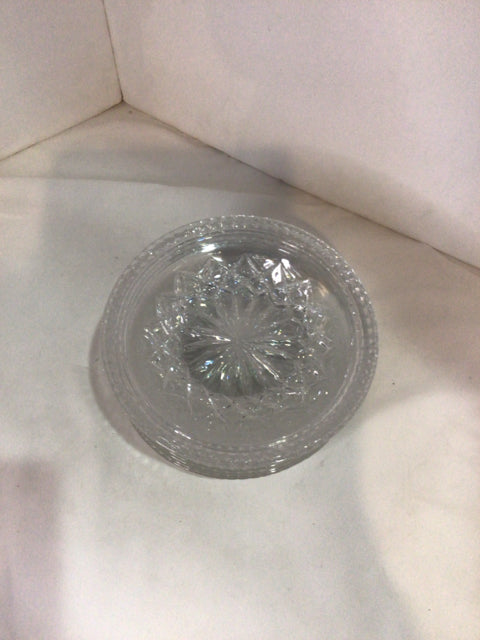 Set of 12 Clear Cut Crystal Plate Set
