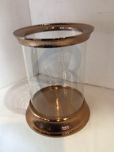Copper Glass/Metal Cylinder 2 piece Candle Holder